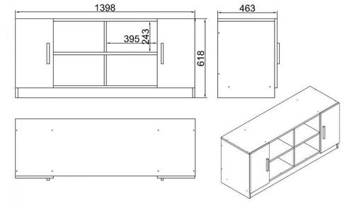 купить Тумба напольная для TV Trendy VO6-BA 139x61x46cm, multifunctionala (GTR006702) в Кишинёве 