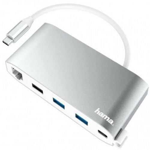 купить Переходник для IT Hama 200111 USB-C Multiport, 8 Ports, 3 x USB-A, 2 x USB-C, VGA, HDMI, LAN в Кишинёве 