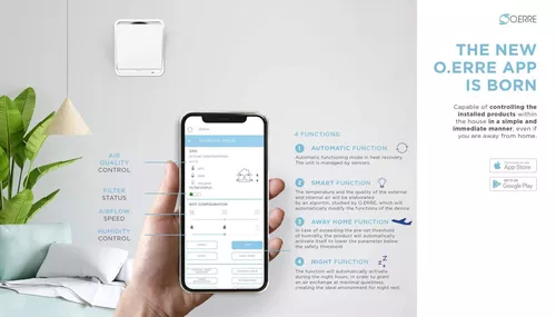 cumpără Recuperator O'ERRE ICON 200 Active ,100m3/h, D.200, 93% în Chișinău 