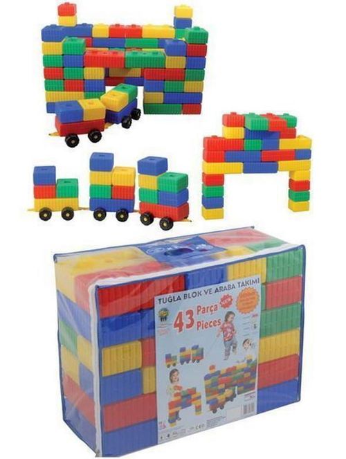 cumpără Set de construcție Pilsan 03251 Set de cărămizi mari de construcție cu roți (43 piese) în Chișinău 