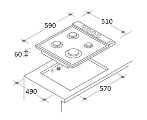 купить Встраиваемая поверхность газовая Hausberg HB-563NG в Кишинёве 