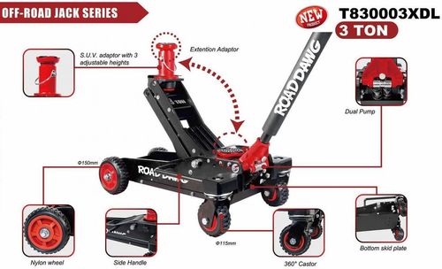купить Домкрат Torin T830003XDL Домкрат гидравлический с большими колёсами (OFF-ROAD), 156-736мм 3т в Кишинёве 