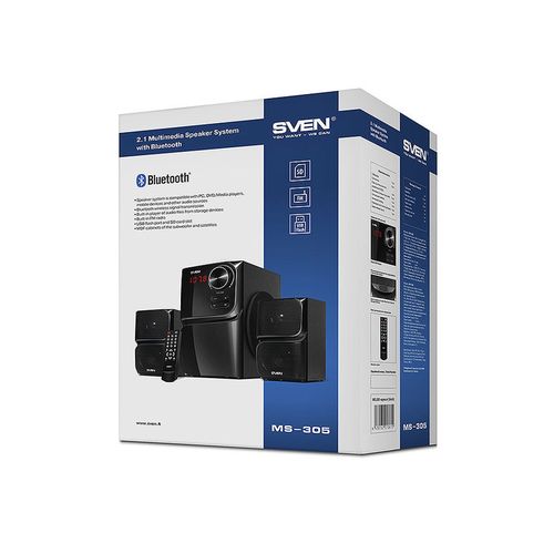 cumpără Boxe Active Speakers SVEN MS-305 Black, Bluetooth, FM Tuner, USB port, SD slot ( 2.1 surround, RMS 40W, 20W subwoofer,  2x10W Satellites ) (boxe sistem acustic/колонки акустическая сиситема) în Chișinău 