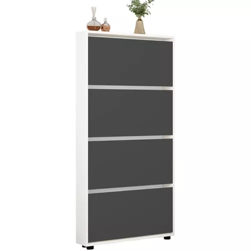cumpără Raft pentru încălțăminte Mobildor-Lux Leo Slim 50x16x164H cm White/Anthracite în Chișinău 