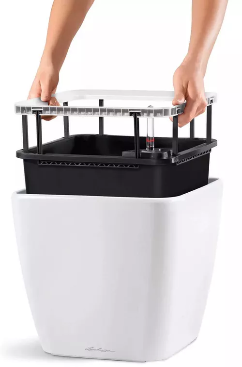 купить Цветочный горшок Lechuza Quadro Premium 43 LS, Black в Кишинёве 