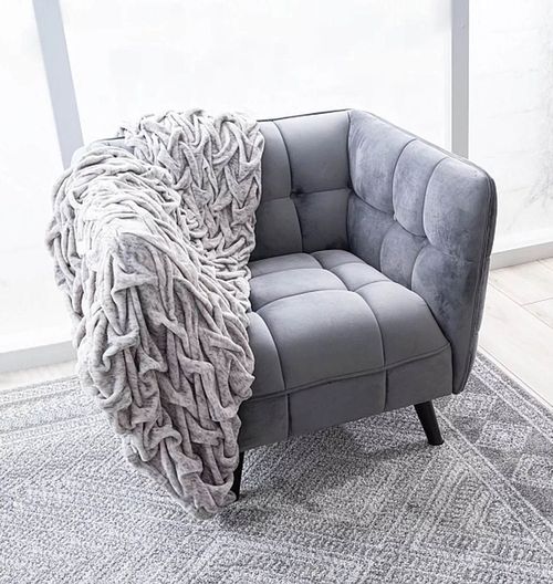 купить Кресло Signal Castello 1 Velvet (Gray/Wenge) в Кишинёве 