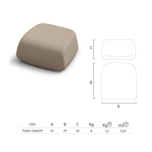 cumpără Pouf LYXO SUGAR POUF TAUPE PU301-CM0079-120 (Taburet pouf) în Chișinău 