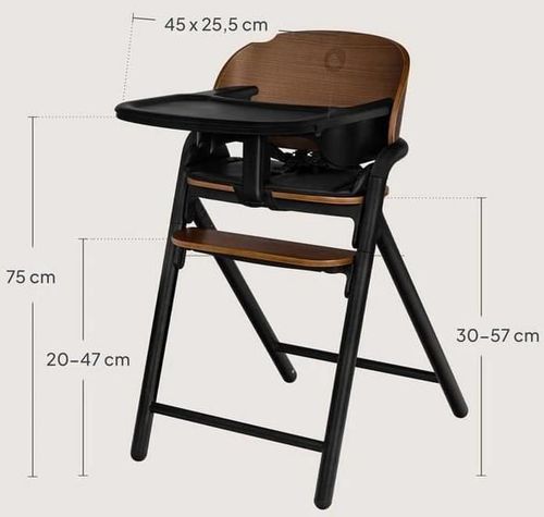 купить Стульчик для кормления Lionelo Celia 3in1 Black Wood в Кишинёве 