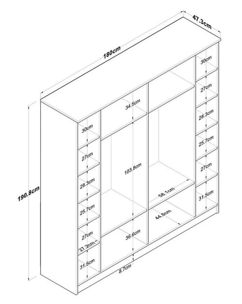 cumpără Dulap Trendy BA114-2274, 180x190x47cm în Chișinău 