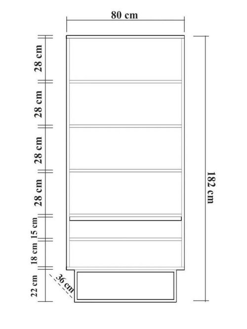 cumpără Raft de birou Trendy Rea 80x182x36cm, raft de carti în Chișinău 