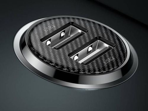 cumpără Încărcător pentru automobil Baseus CCALLP-01 USB Car Charger - Grain Pro, 2xUSB (U + U), 5V/4.8A, Black în Chișinău 