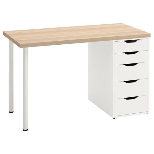 cumpără Masă de birou Ikea Lagkapten/Alex 120x60 Bleached Oak/White în Chișinău 