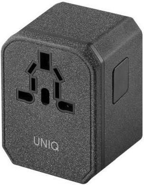 купить Зарядное устройство сетевое UNIQ Uniq Tavel Adapter Charcoal 18W, Black в Кишинёве 