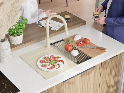 купить Мойка кухонная Primagran Copenhagen 780-50 Top Beige + accesorii 500x780 MKHKB в Кишинёве 