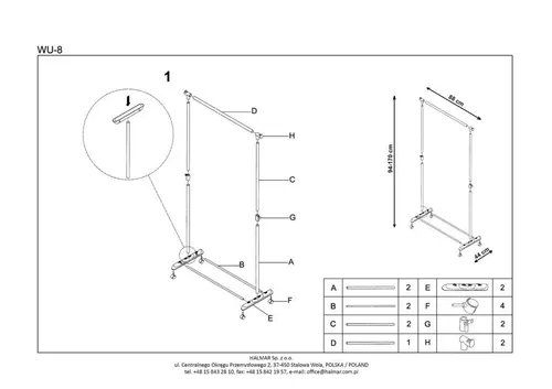 cumpără Cuier pentru haine Halmar WU-8 în Chișinău 