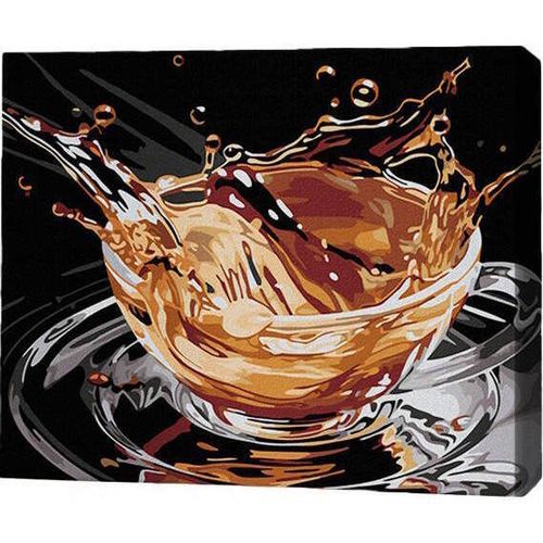 cumpără Tablou pe numere BrushMe RMGB019FC 30x40сm (pânză neagră/fără cutie) Strop de cafea în Chișinău 