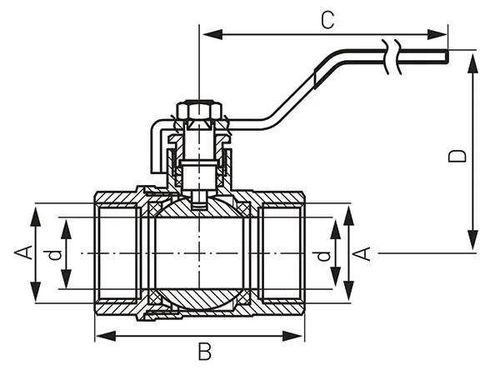 купить Запорная арматура Ferro Robinet bila apa maneta lunga 3/4" FF KP2 // KFP2 в Кишинёве 