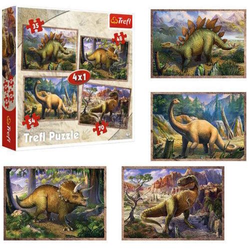 cumpără Puzzle Trefl TR4IN1 Dinozauri 4în1, 207elem în Chișinău 