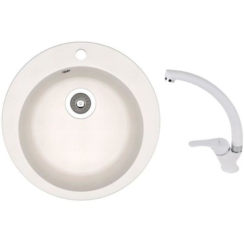 cumpără Chiuvetă bucătărie cu bateria Dr.Gans Gala + SanDonna F 1069 alb în Chișinău 