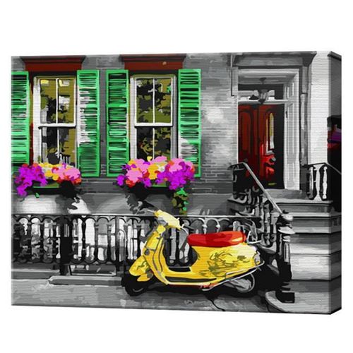 купить Картина по номерам Art Gallery GX40046 40x50cm Eco, Scooter langa casa в Кишинёве 