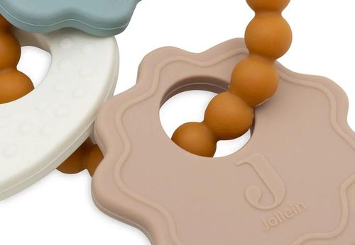 купить Игрушка-прорезыватель Jollein 101-007-67104 Inel gingival din silicon Lovely Birds Keychain в Кишинёве 