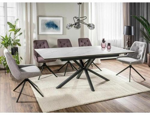 cumpără Masă Signal Logan Ceramic 160(200)*90 bialy/czarny mat în Chișinău 