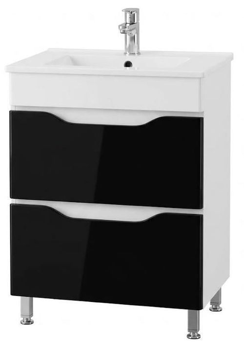 cumpără Dulap pentru lavoar Mashtab 11647 Print cu 2 sertare 60cm Alb-Negru în Chișinău 