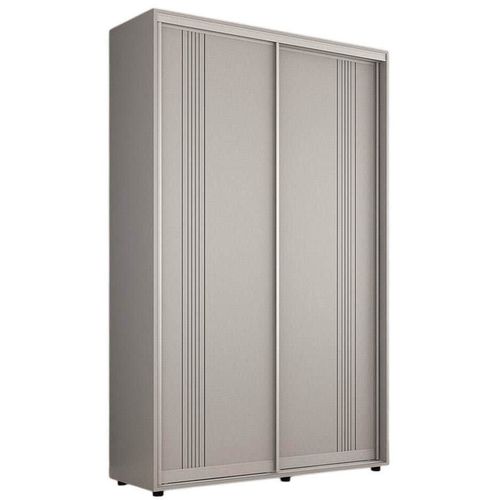 cumpără Dulap Mobildor-Lux Compact uși glisante PAL cu ornament linii (140x45x200H cm) Grey în Chișinău 