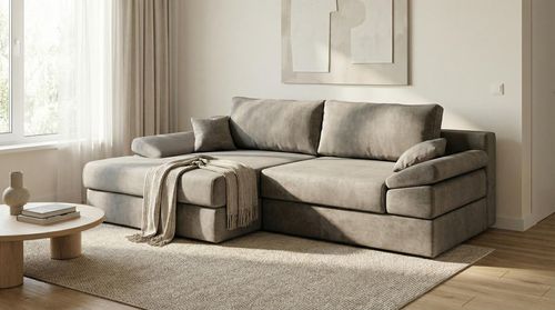 купить Диван Sofyno ATLAS canapea de colț extensibilă R (Silk Pola 21 Gri) в Кишинёве 