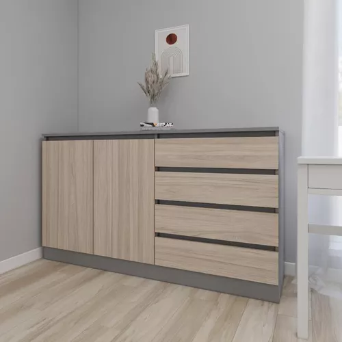 купить Комод Smartex (16114) Т2 160cm Grafit+Stejar Deschis в Кишинёве 