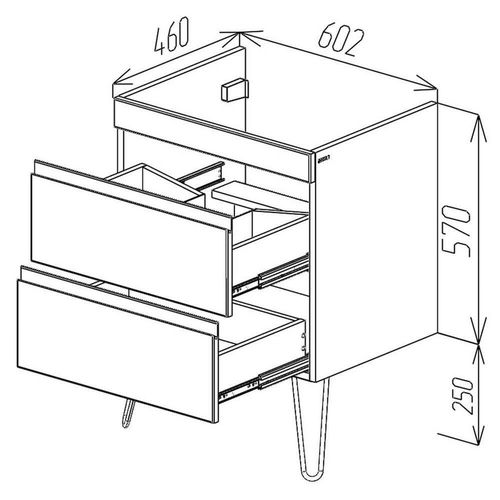 купить Шкаф под умывальник Bayro универсальный Studio под умыв. Argo 600 белый мат в Кишинёве 