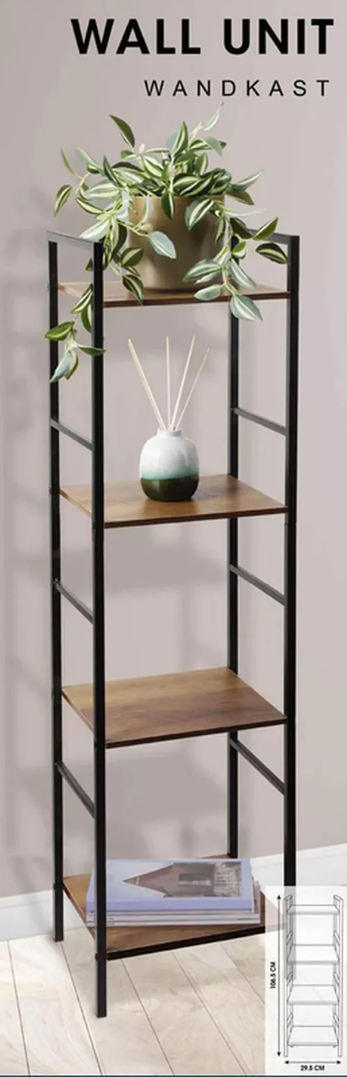 cumpără Etajeră H&S 52576 4 nivele 30X24X106cm, metal/lemn în Chișinău 