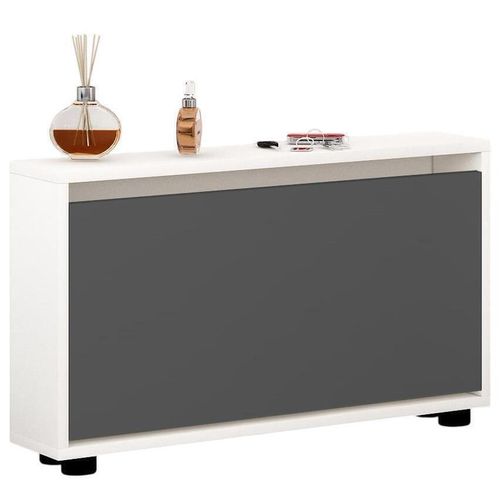 cumpără Raft pentru încălțăminte Mobildor-Lux Leo Slim 80x16x47H cm White/Anthracite în Chișinău 