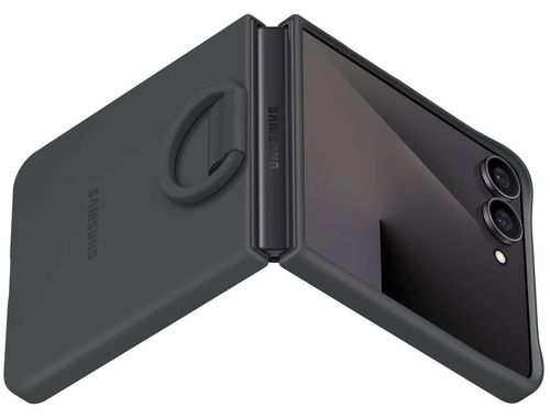 купить Чехол для смартфона Samsung EF-PF766 Flip7 Ring Case (Silicone) Black в Кишинёве 