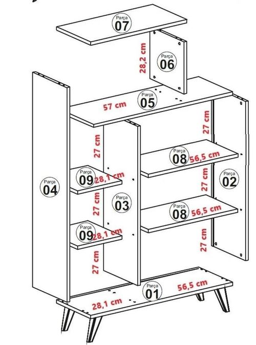 cumpără Raft de birou Trendy Forma, Alb 90x132x32cm, raft de carti în Chișinău 