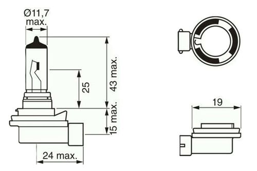 cumpără Lampă auto Bosch H8 Pure Light 12V 35W PGJ19-1 (carton) (1987302081) în Chișinău 