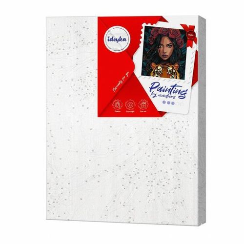 cumpără Tablou pe numere Ideyka KHO8481 30x40cm Eco, Privire pradatoare cu vopsele metalic extra în Chișinău 