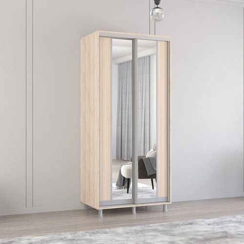 купить Шкаф Mobildor-Lux Aron-S uși glisante din PAL cu oglindă vertical (100x60x200H cm) Sonoma в Кишинёве 