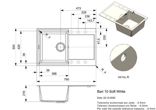 cumpără Chiuvetă bucătărie Reginox R41048 Bari 10 Soft White în Chișinău 