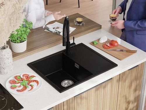 cumpără Chiuvetă bucătărie Primagran Ibiza 620-45 Black + accesorii 500x620 MI6KC în Chișinău 