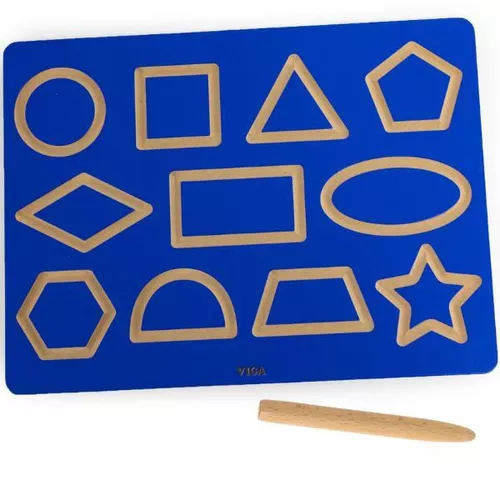 cumpără Set de creație Viga 44699 Tablă din lemn cu figuri geometrice și indicator în Chișinău 