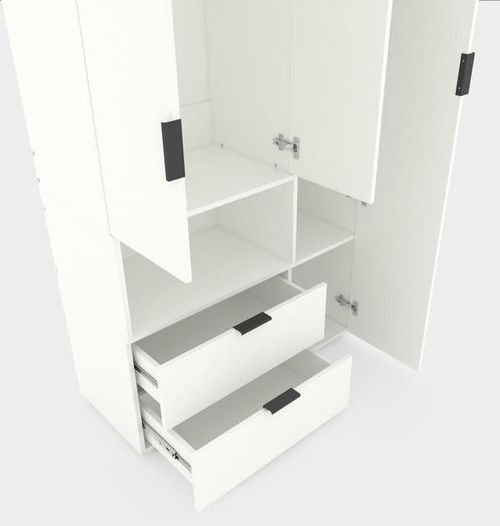 cumpără Dulap Nex Home A002L cu usi batante, 1000x420x2300mm, White Snow în Chișinău 