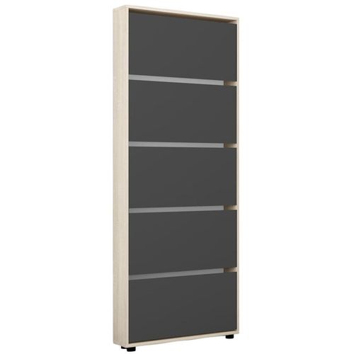 купить Полка для обуви Mobildor-Lux Leo Slim 80x16x203H cm Sonoma/Anthracite в Кишинёве 