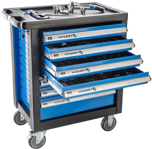 cumpără Sistem de depozitare a instrumentelor Hoegert HT7G047 Carucior de scule cu 7 sertare si capac din plastic ranforsat (gol) în Chișinău 