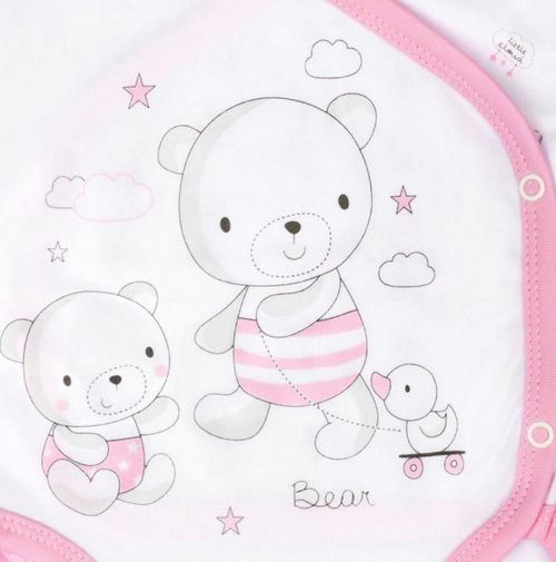 cumpără Lenjerie de pat pentru copii New Baby 36710 боди дл/рукав Bears pink 62 (3-6m) în Chișinău 