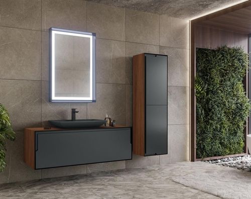 купить Шкаф-пенал Orka Craft 138x40x27 Walnut Anthracite в Кишинёве 