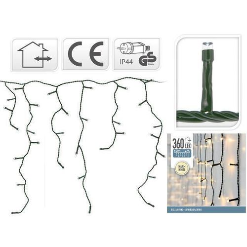 купить Гирлянда Promstore 37043 Огни новогодние Сосульки 360LED 12x0.5m, тепл-бел, зел в Кишинёве 