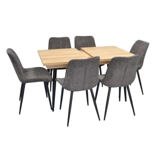 купить Комплект стол и стулья Evelin di Costacurta стол DT-433-4B + 6 стульев YTC-055B Dark grey в Кишинёве 