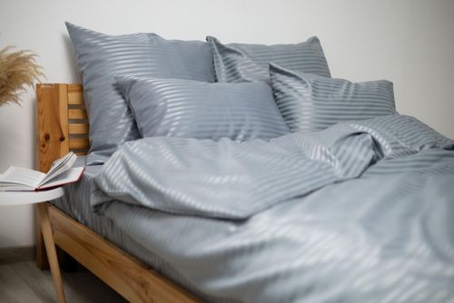 купить Домашний текстиль Relaxe Home Комплект постельного белья TEP Stripe Satin 200x220 см Lunar в Кишинёве 