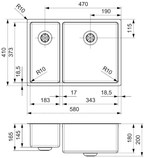 cumpără Chiuvetă bucătărie Reginox R33005 New Jersey 34x37+18x37 în Chișinău 